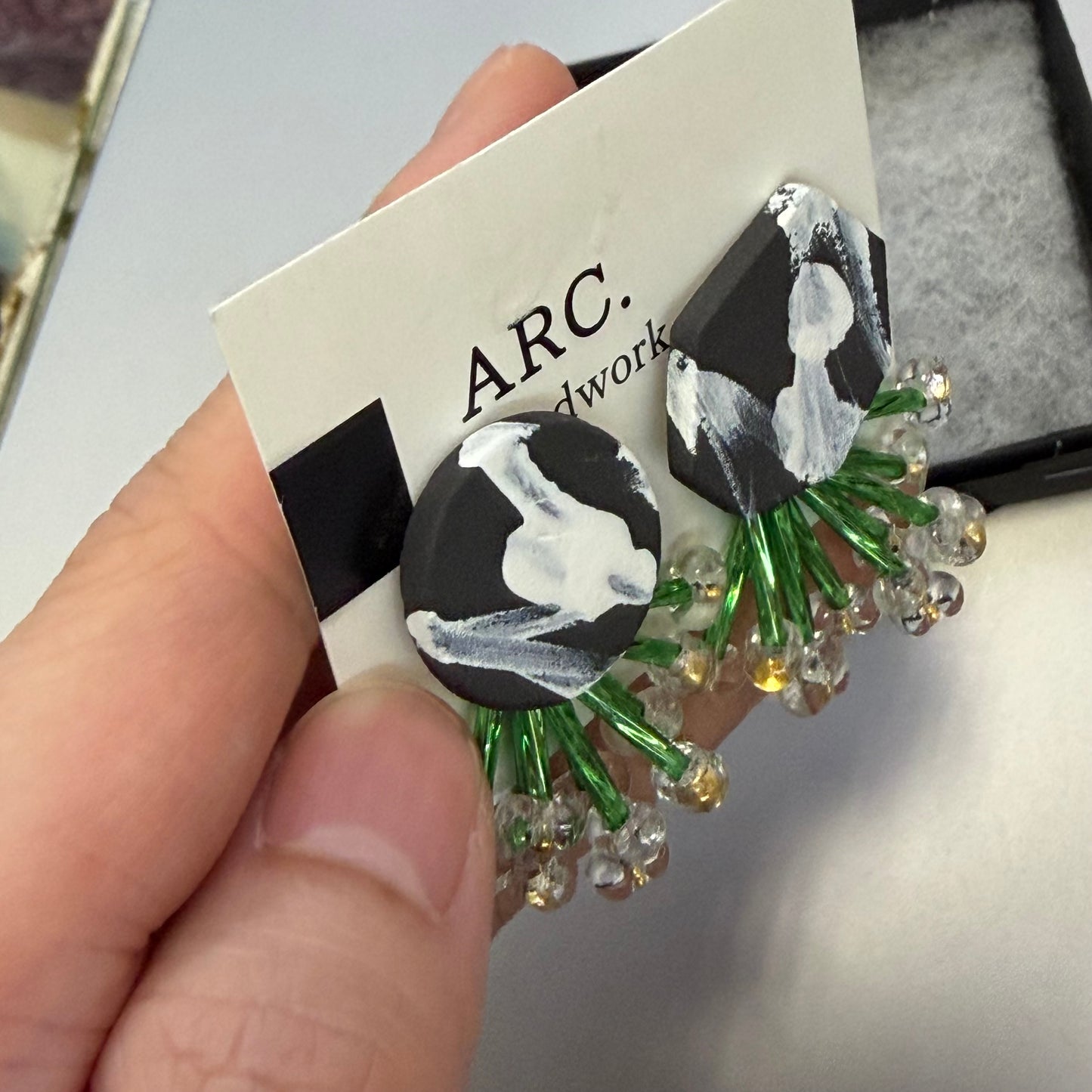 ARC Ceramic Earrings, handmade in Japan