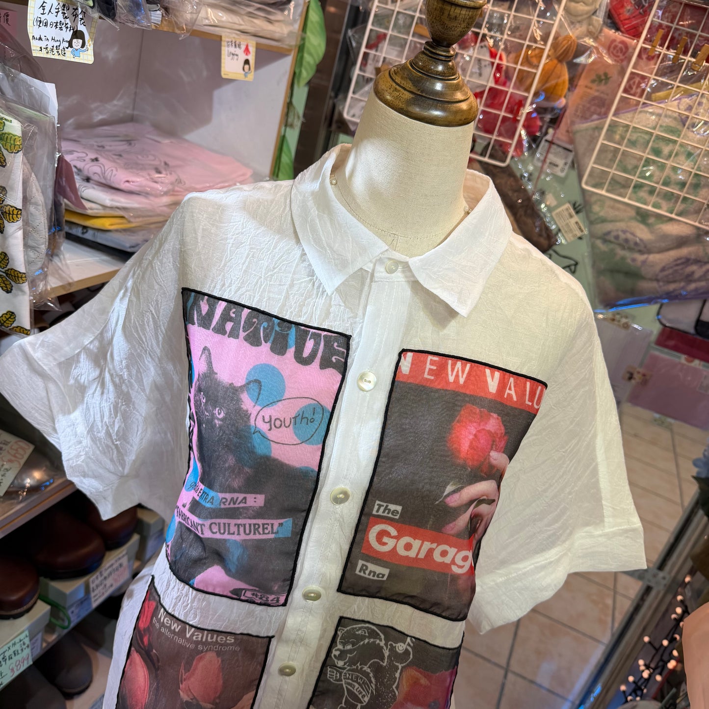 RNA Print See-through White Shirt, made in Japan