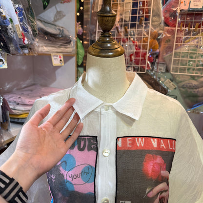 RNA Print See-through White Shirt, made in Japan