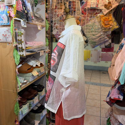 RNA Print See-through White Shirt, made in Japan