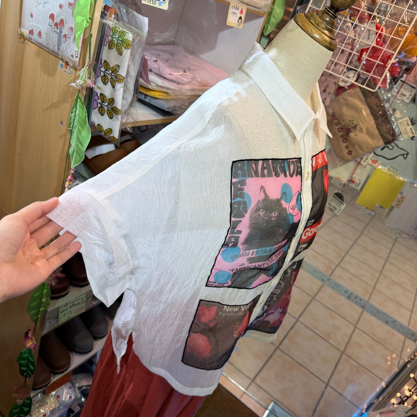 RNA Print See-through White Shirt, made in Japan