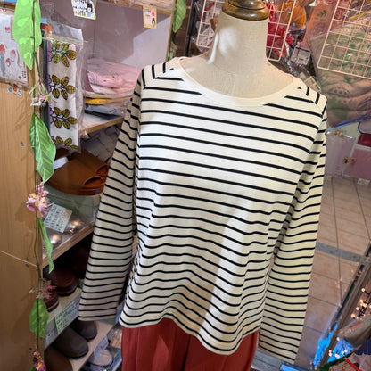 La marine Francaise White Striped T-shirt