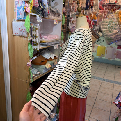 La marine Francaise White Striped T-shirt