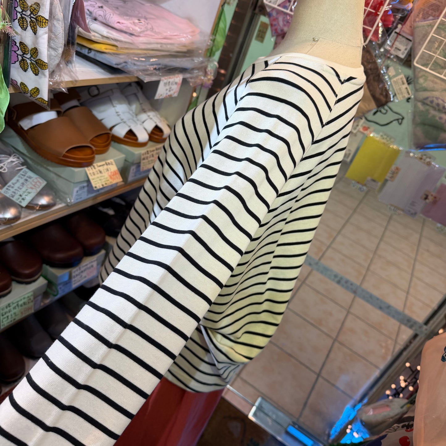 La marine Francaise White Striped T-shirt