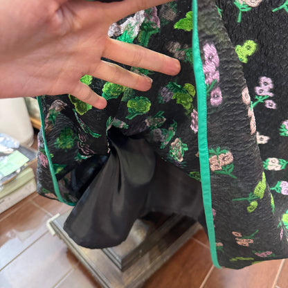 Kittle Black Flower Jacquard Skirt, made in Korea