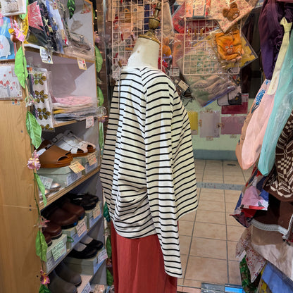 La marine Francaise White Striped T-shirt