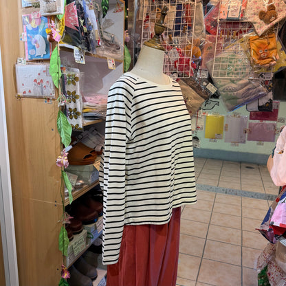 La marine Francaise White Striped T-shirt