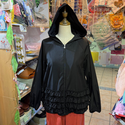 Sono Water Repellent Black Frill Jacket , made in Japan