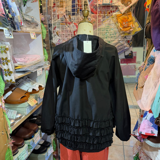 Sono Water Repellent Black Frill Jacket , made in Japan