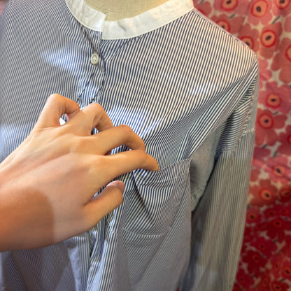 Nachukara Blue Striped Blouse, made in Japan