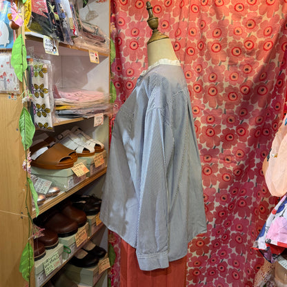 Nachukara Blue Striped Blouse, made in Japan