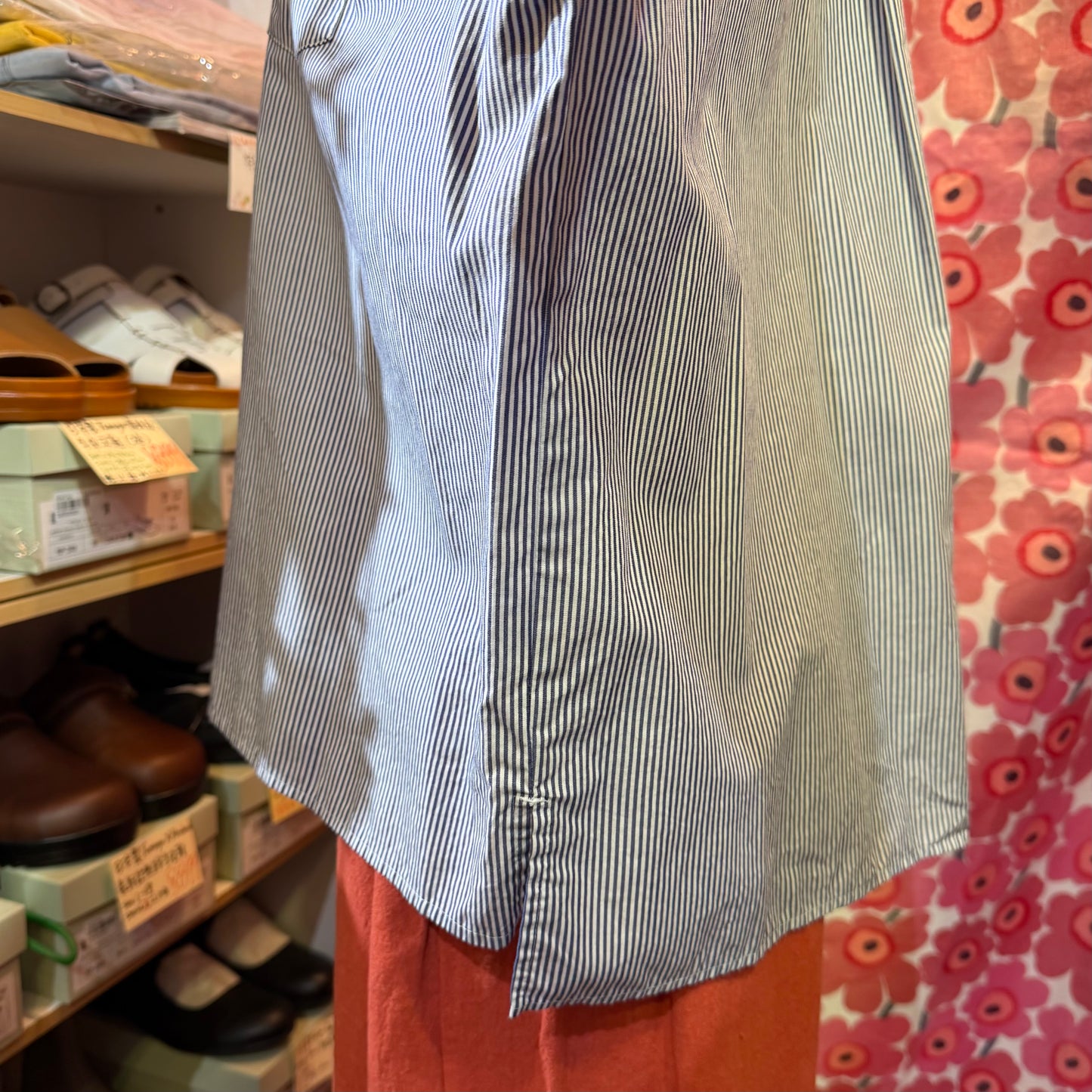 Nachukara Blue Striped Blouse, made in Japan