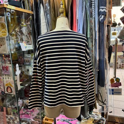 Pont de Chalons Striped Heart T-shirt, 2 Colors