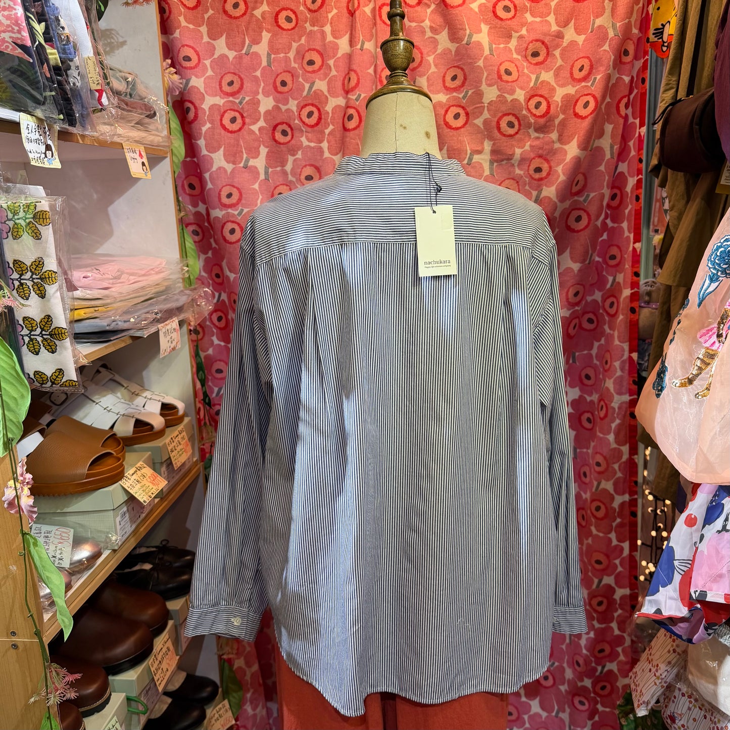 Nachukara Blue Striped Shirt, made in Japan