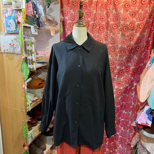 Midiumisolid Black Blazer, made in Japan