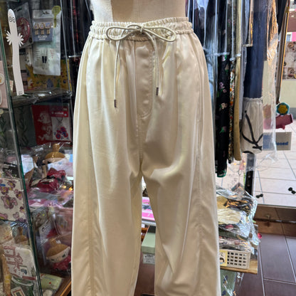 Midiumisolid Cotton Pants, 2 Colors, made in Japan