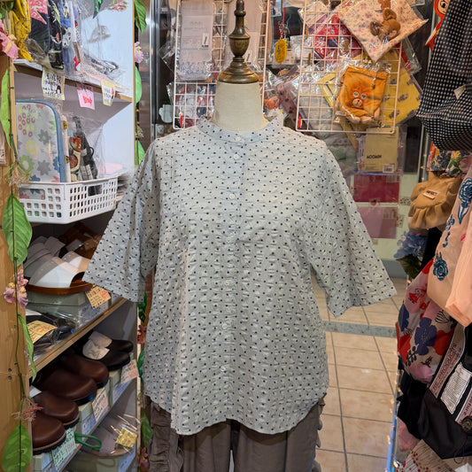 Nachukara Polka Grey Shirt, made in Japan