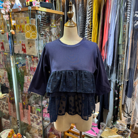Kittle Navy Frill Top, made in Korea