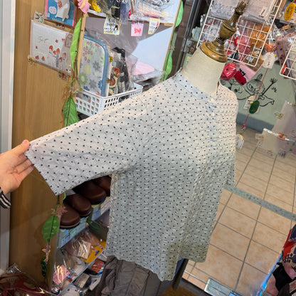 Nachukara Polka Grey Shirt, made in Japan