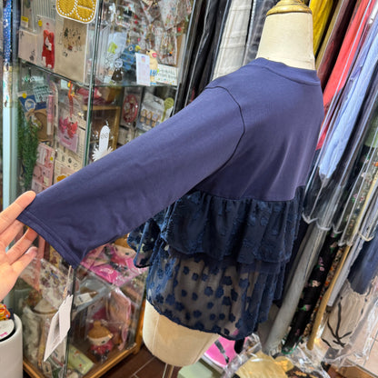 Kittle Navy Frill Top, made in Korea