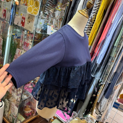Kittle Navy Frill Top, made in Korea