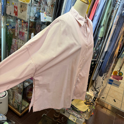 Midiumisolid Pink Long Shirt, made in Japan