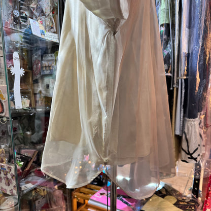 Siwaly fluid Gauze Beige Long Shirt, made in Vietnam
