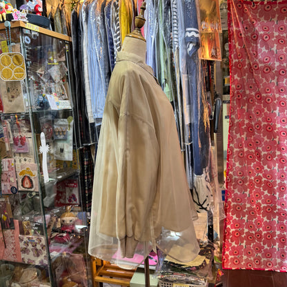 Siwaly fluid Gauze Beige Long Shirt, made in Vietnam