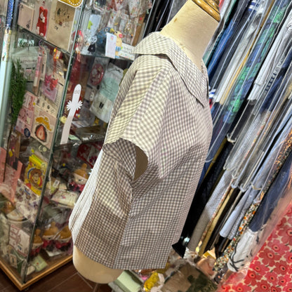 Vent d Ouest Checked Top, 2 Colors, made in Japan