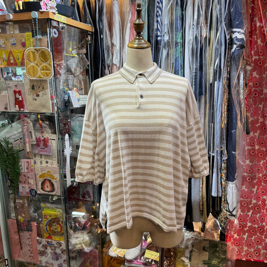 Sale- Ichi Grey Stripped Knit Top