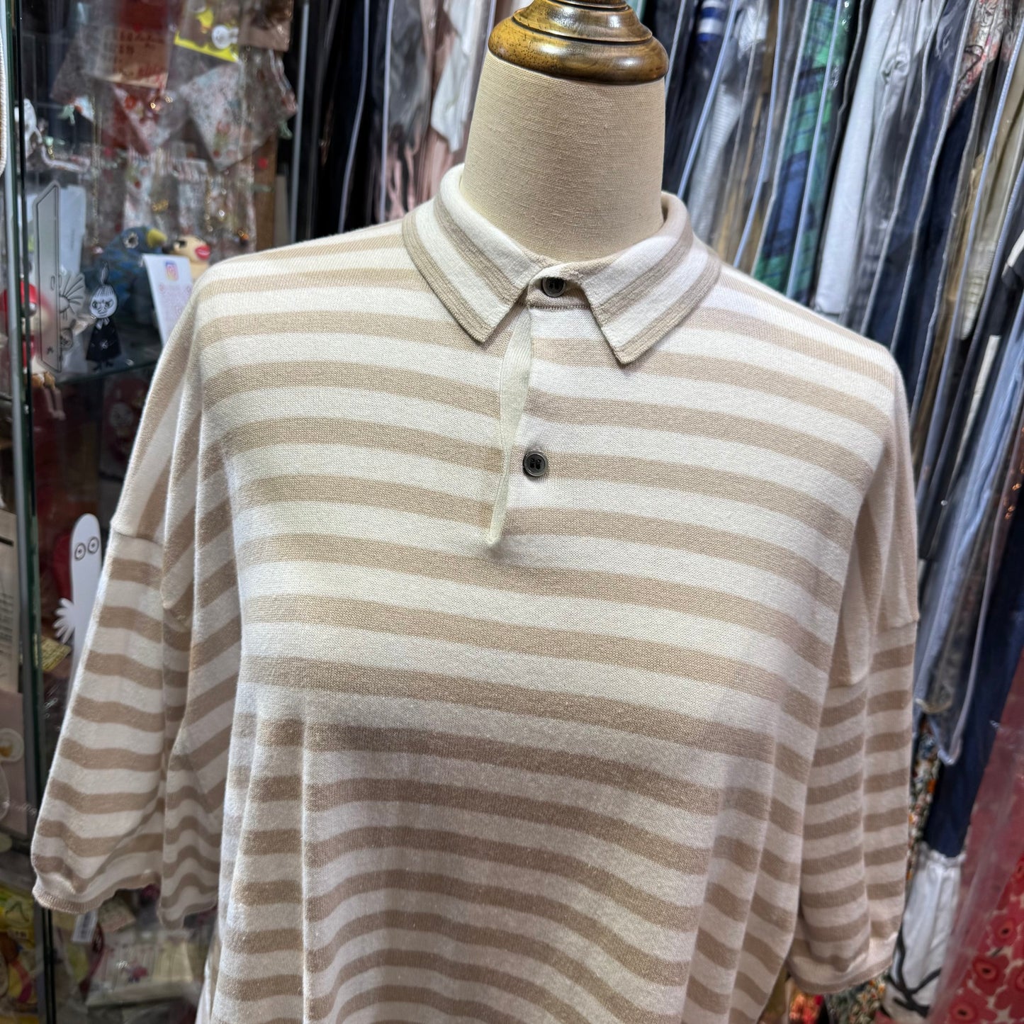 Sale- Ichi Grey Stripped Knit Top