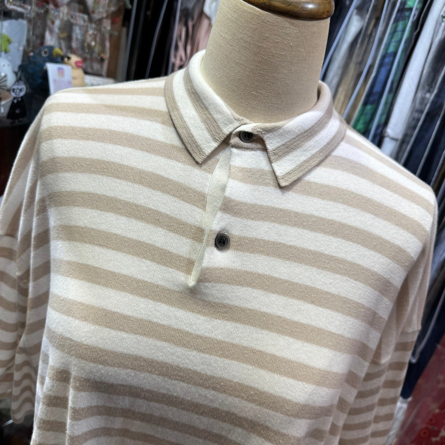 Sale- Ichi Grey Stripped Knit Top