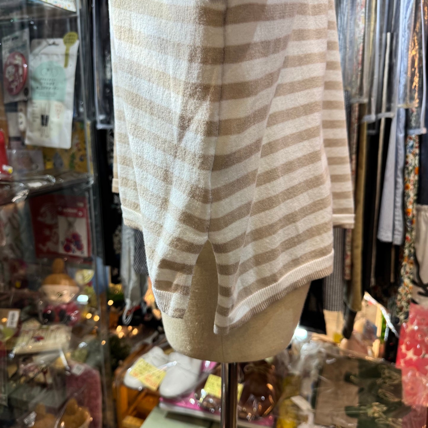 Sale- Ichi Grey Stripped Knit Top