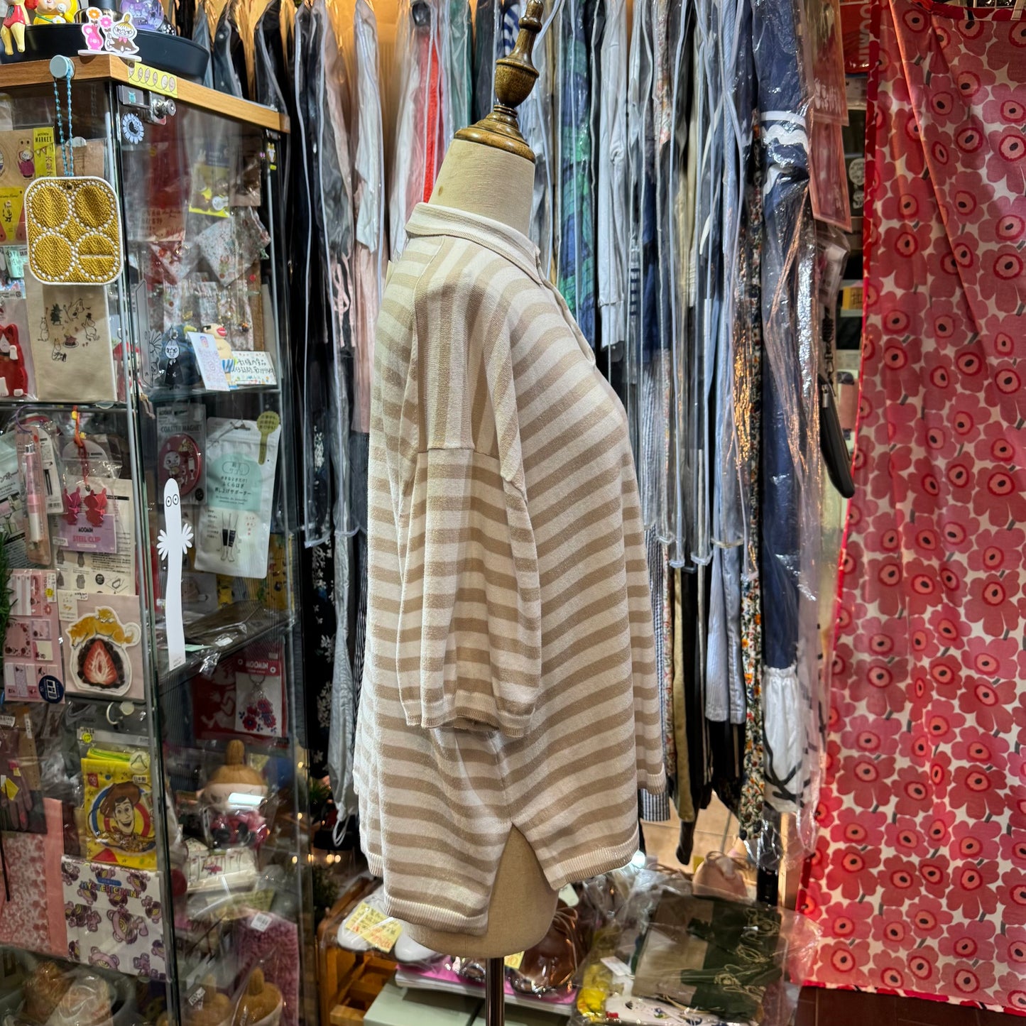 Sale- Ichi Grey Stripped Knit Top