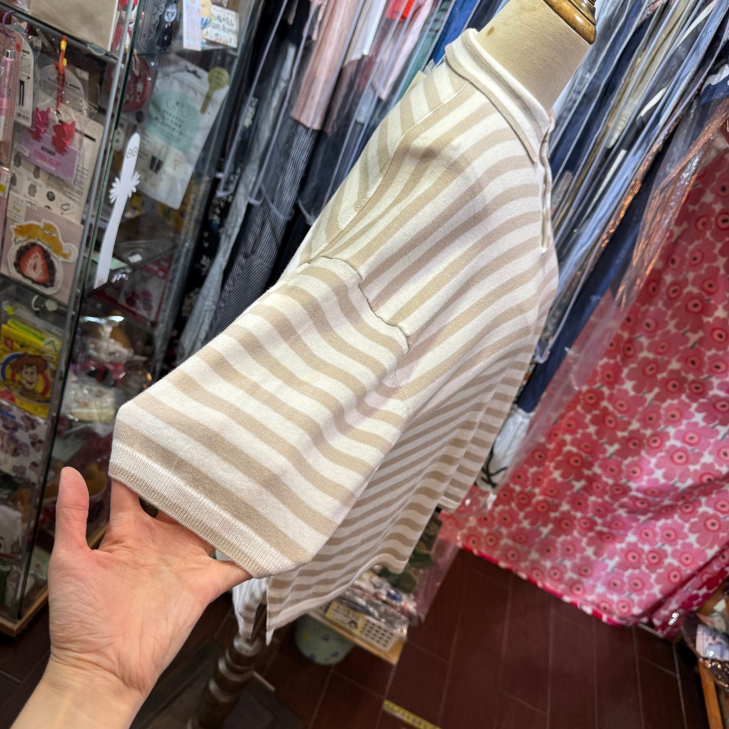 Sale- Ichi Grey Stripped Knit Top