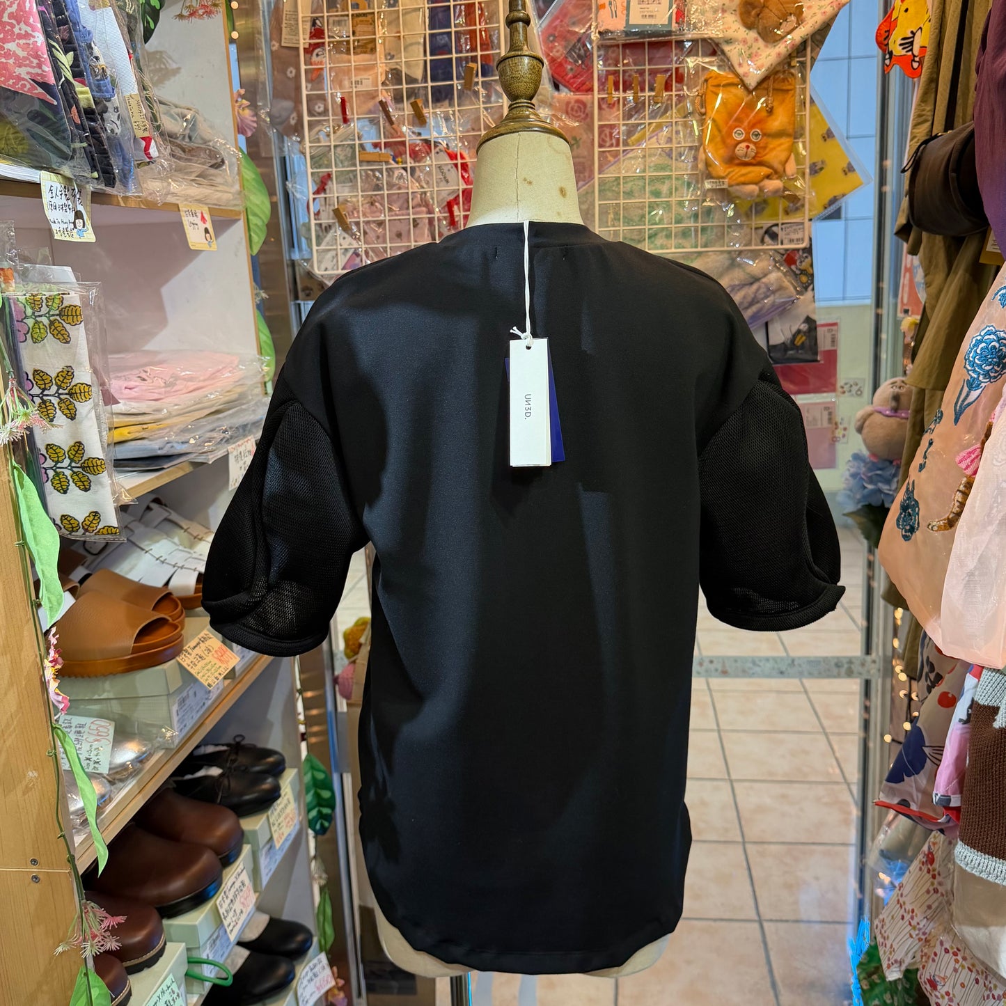 UN3D Black T-shirt, Top, made in Japan