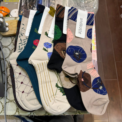 ande Floral Socks, 2 Colors, made in Japan