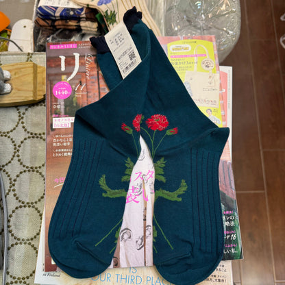 ande Floral Socks, 2 Colors, made in Japan