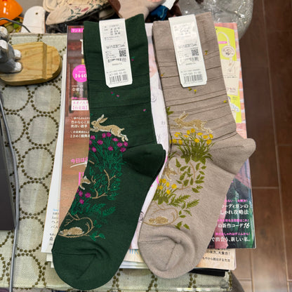 ande Rabbit Socks, 2 Colors, made in Japan