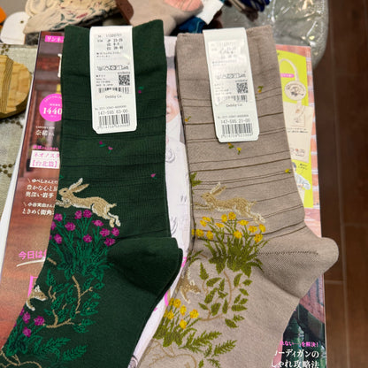 ande Rabbit Socks, 2 Colors, made in Japan