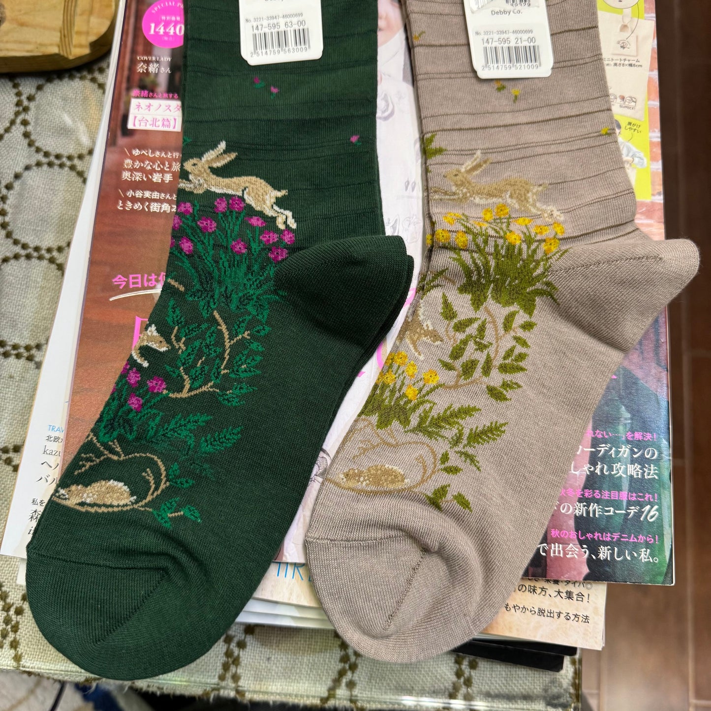 ande Rabbit Socks, 2 Colors, made in Japan
