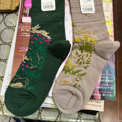 ande Rabbit Socks, 2 Colors, made in Japan