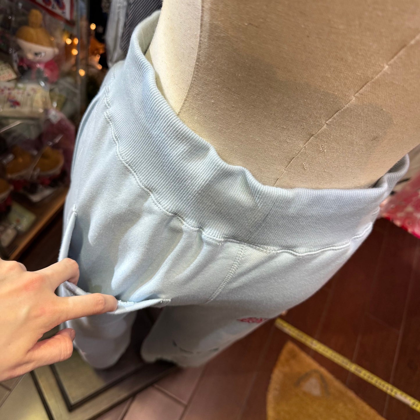 Humarous Grey Embroidery Pants, Size S
