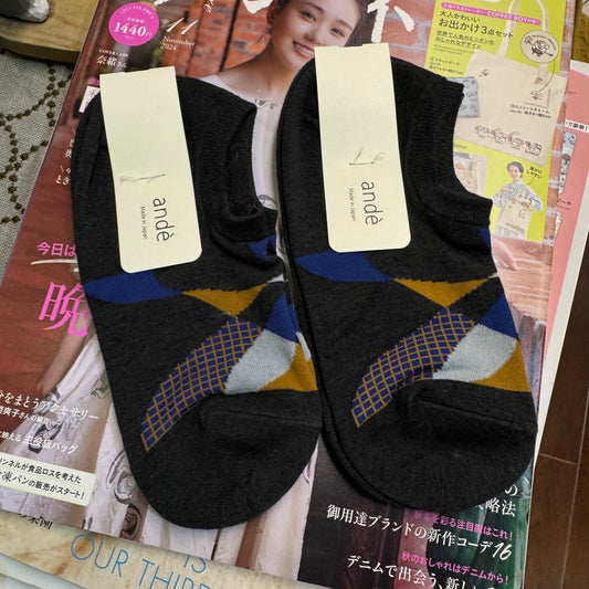 ande Charcoal Anke Socks, made in Japan