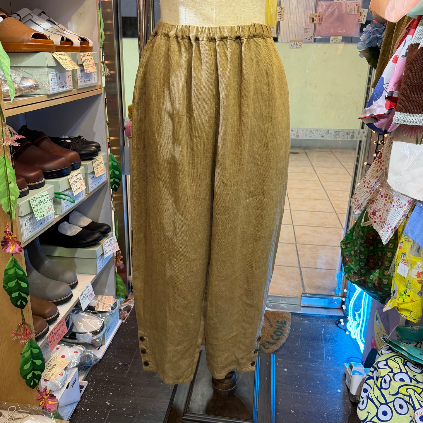 Ina Beige Linen Pants, made in Japan