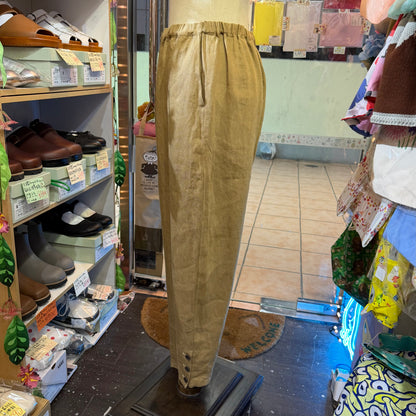 Ina Beige Linen Pants, made in Japan