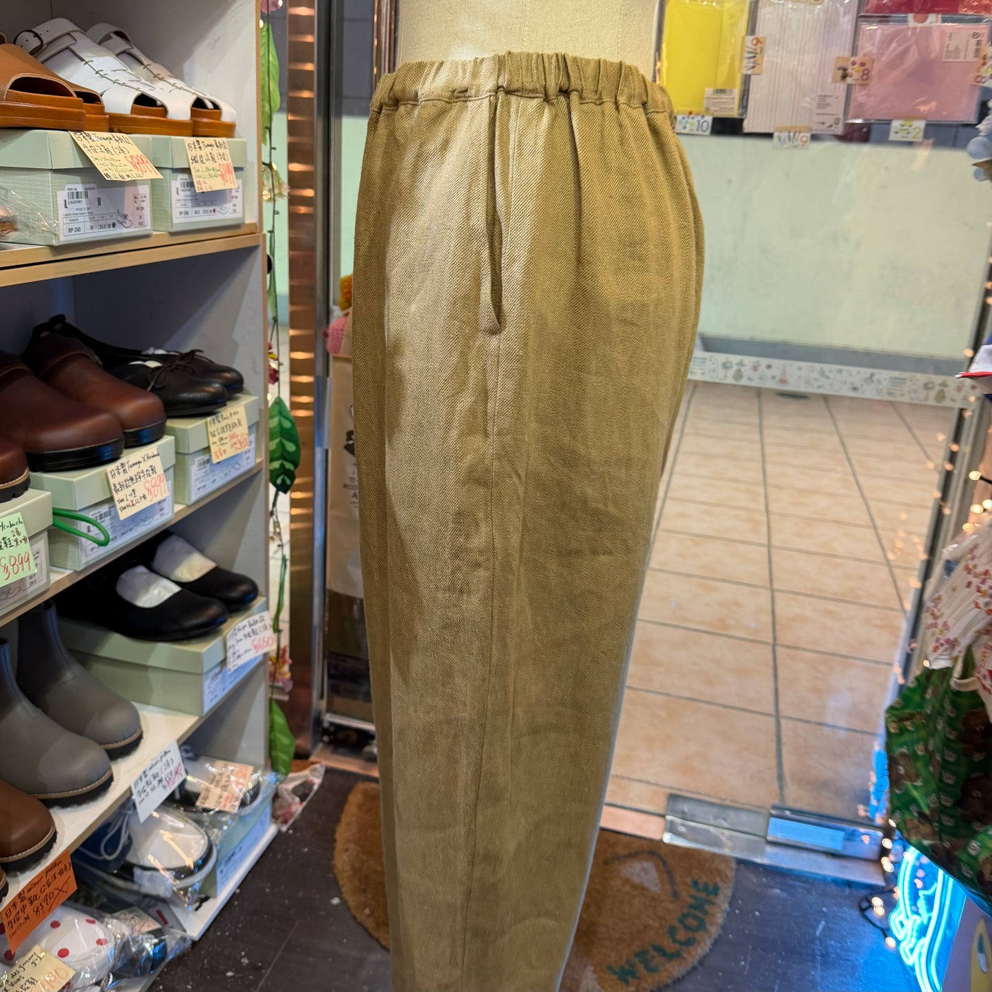 Ina Beige Linen Pants, made in Japan