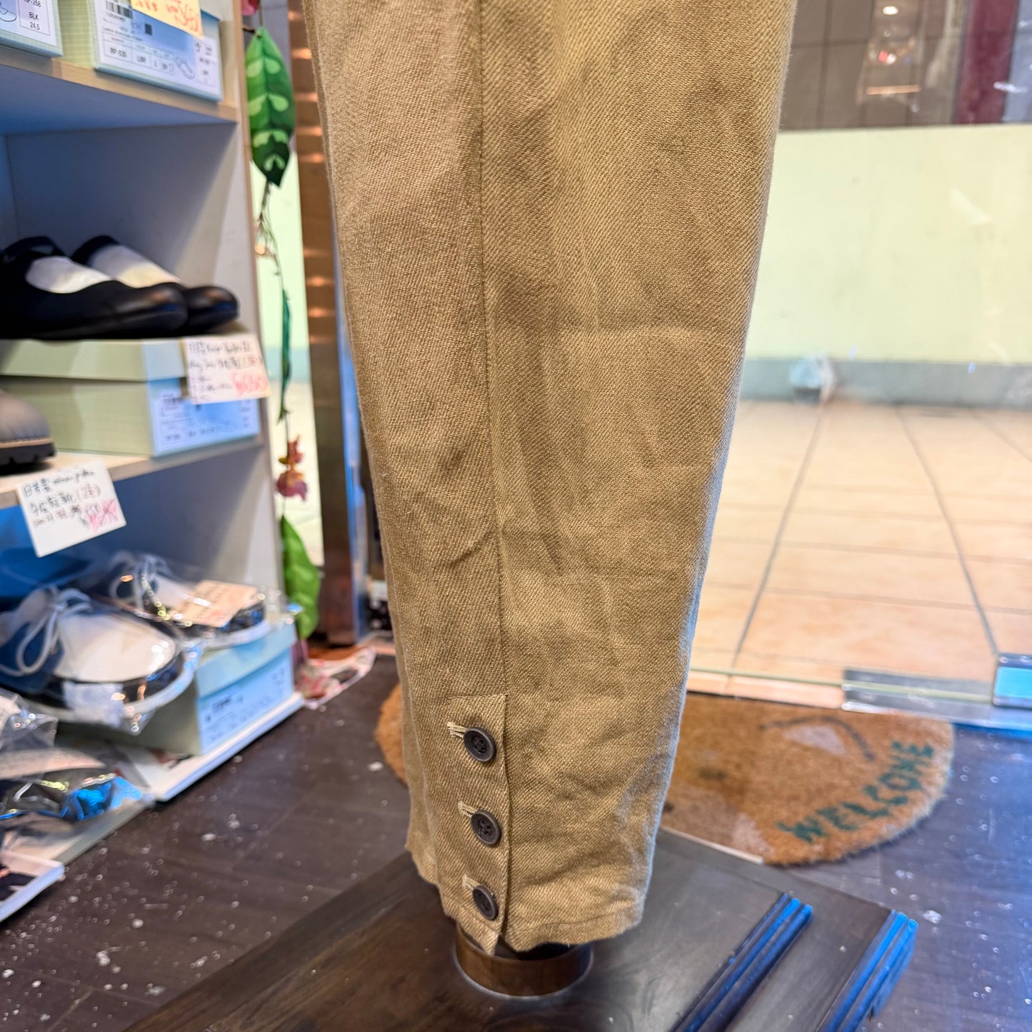 Ina Beige Linen Pants, made in Japan