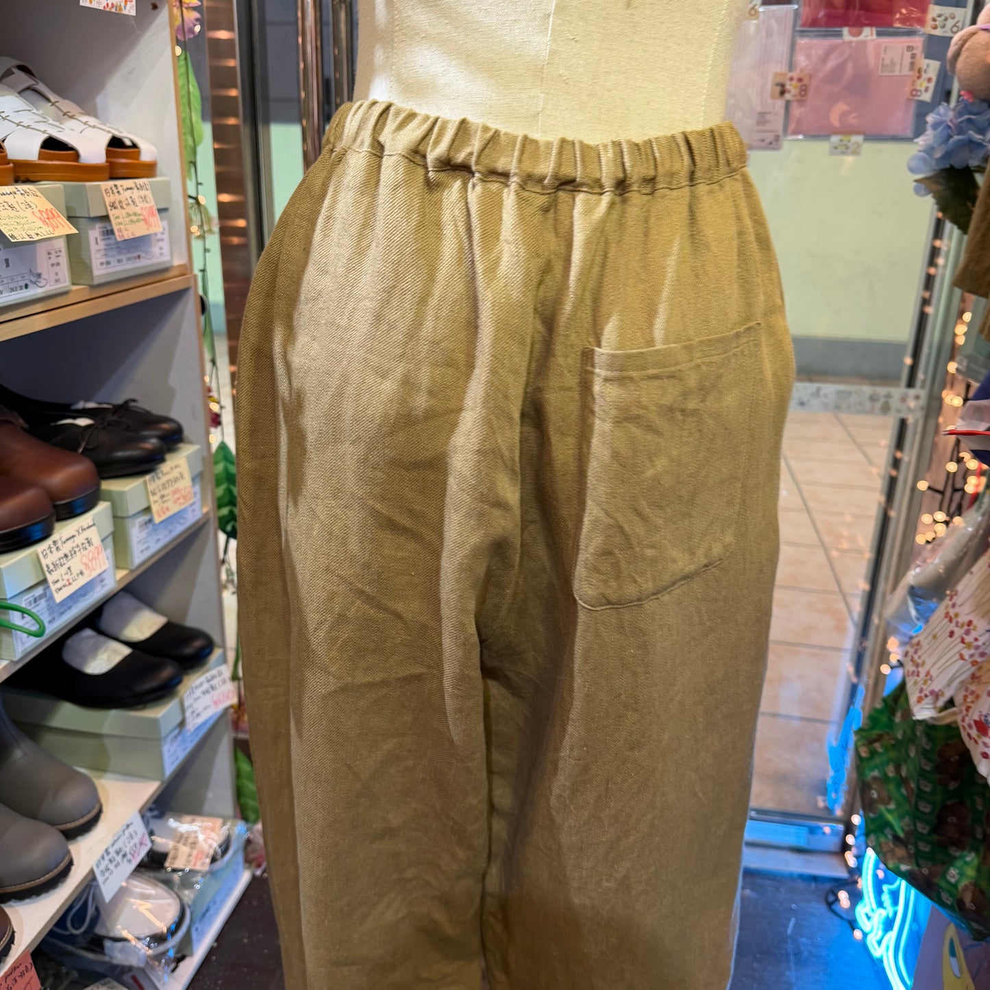 Ina Beige Linen Pants, made in Japan