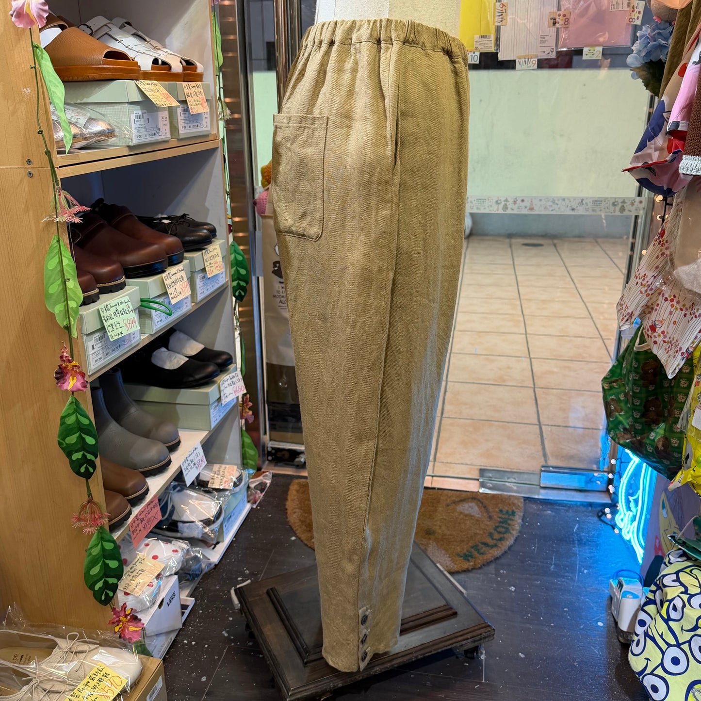 Ina Beige Linen Pants, made in Japan